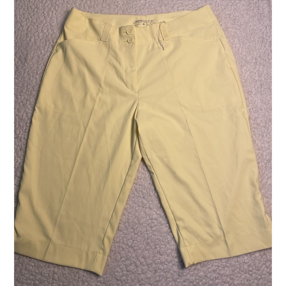 Nike Drifit Women's Medium Capri Pants Golf Tennis Activewear Size 10 Yellow